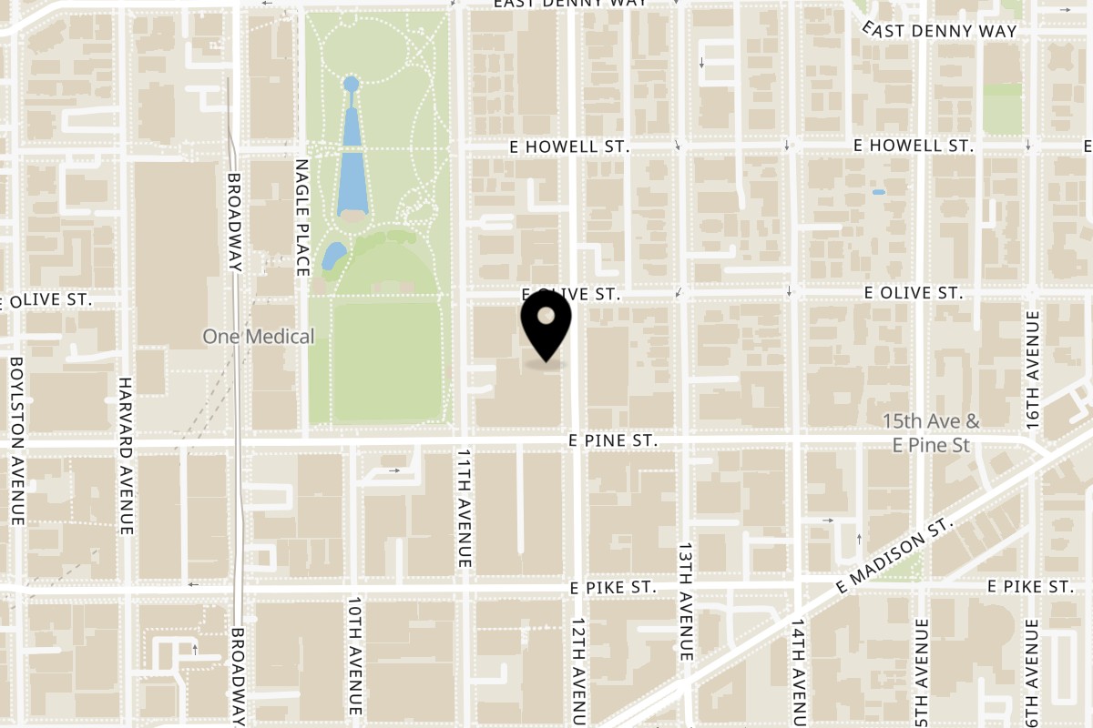 Map showing the location of Kha-Bar on 1621 12th Ave #102 in Seattle